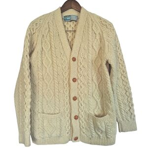 John Molloy Hand Knit Irish Wool Cable Knit Sweater See Measurements